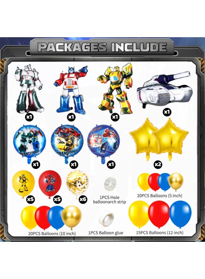 FRUITFUL PARTY 82pcs Transformers Birthday Balloon Arch Kit, Transformers Balloon Decoration Set with Autobot Decepticon Foil Balloons, Heroic Balloons & Balloon Arch Accessories Transformers Birthday Party Supplies - Image 3